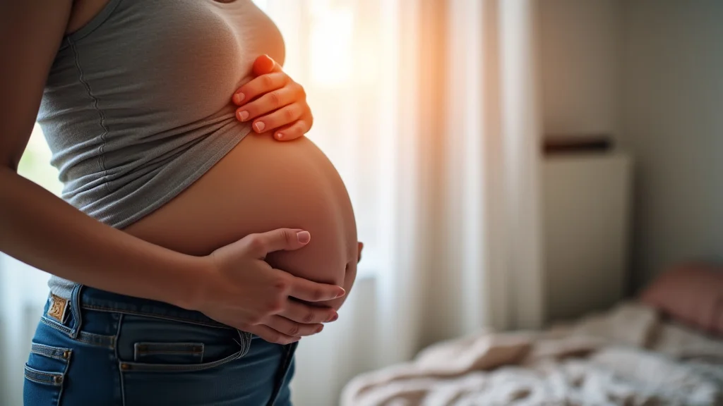 The image shows a digital pregnancy calculator displaying a due date, illustrating understanding your pregnancy calculator due date.